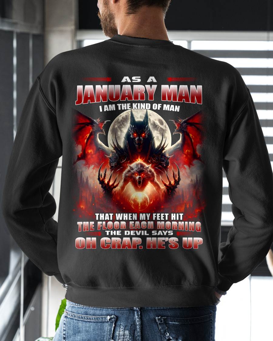 JANUARY SHIRT, OH CRAP HE'S UP - MAN SNOW01 (SKU2604-94-01)