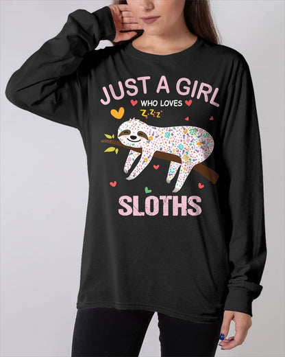 Just a Girl Who Loves Sloths T-Shirt Gift for Sloths Lover T-Shirt