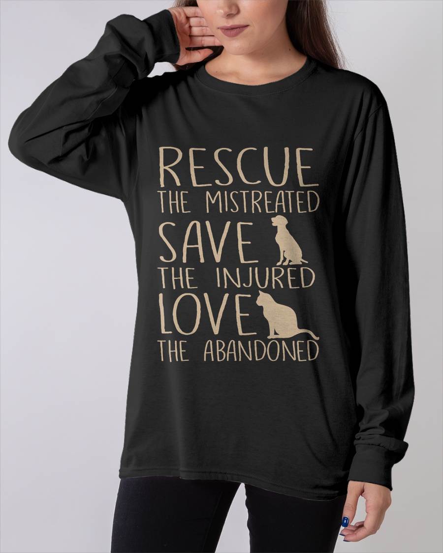 Rescue Save Love - Cute Animal Rescue Dog Cat Lovers T-Shirt