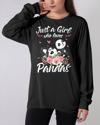 Just A Girl Who Loves Panda Shirt Women Panda Gift T-Shirt