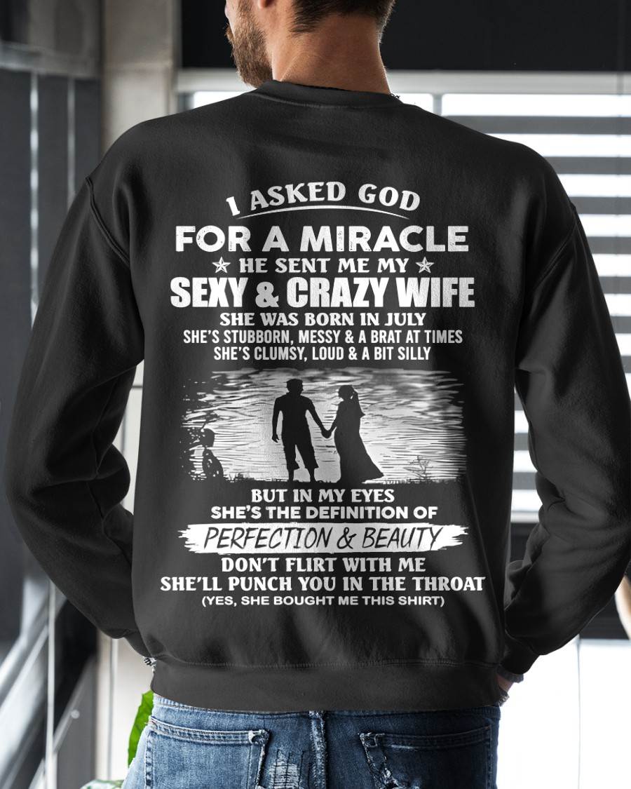 JULY, SHE’S THE DEFINITION OF PERFECTION & BEAUTY - GIFT SHIRT FROM WIFE - SNOW07 (SKU2606-340-07)