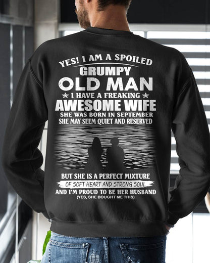 SEPTEMBER, I HAVE A FREAKING AWESOME WIFE – Gift T Shirt From Wife For Husband – SNOW MALE09 (SKU2602-24-09)