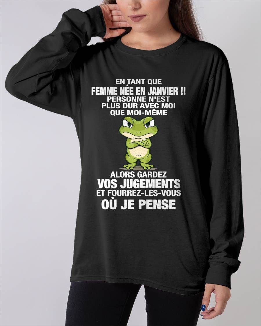 JANVIER SHIRT EN TANT QUE FEMME NÉE EN JANVIER - SNOW01 (SKU2605-202-01)