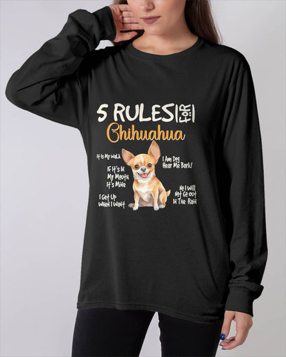 5 Funny Rules for Chihuahua Cute Dog Lovers Chihuahuas Owner T-Shirt