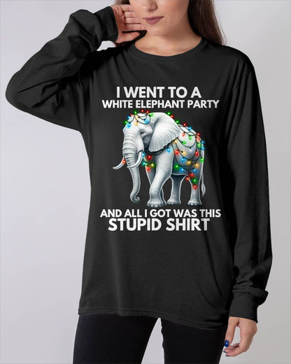 Funny White Elephant Gift Wrapped Elephant Dumb Gift T-Shirt