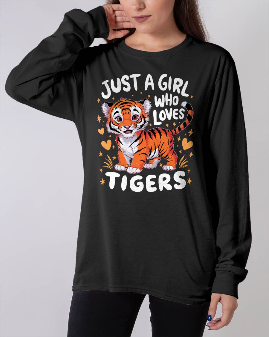 Just a Girl Who Loves Tigers Cute Tiger T-Shirt