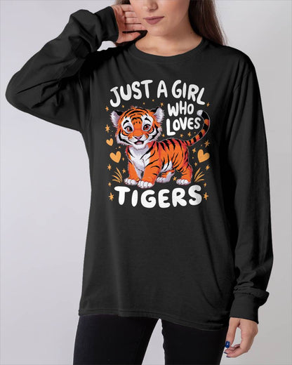 Just a Girl Who Loves Tigers Cute Tiger T-Shirt