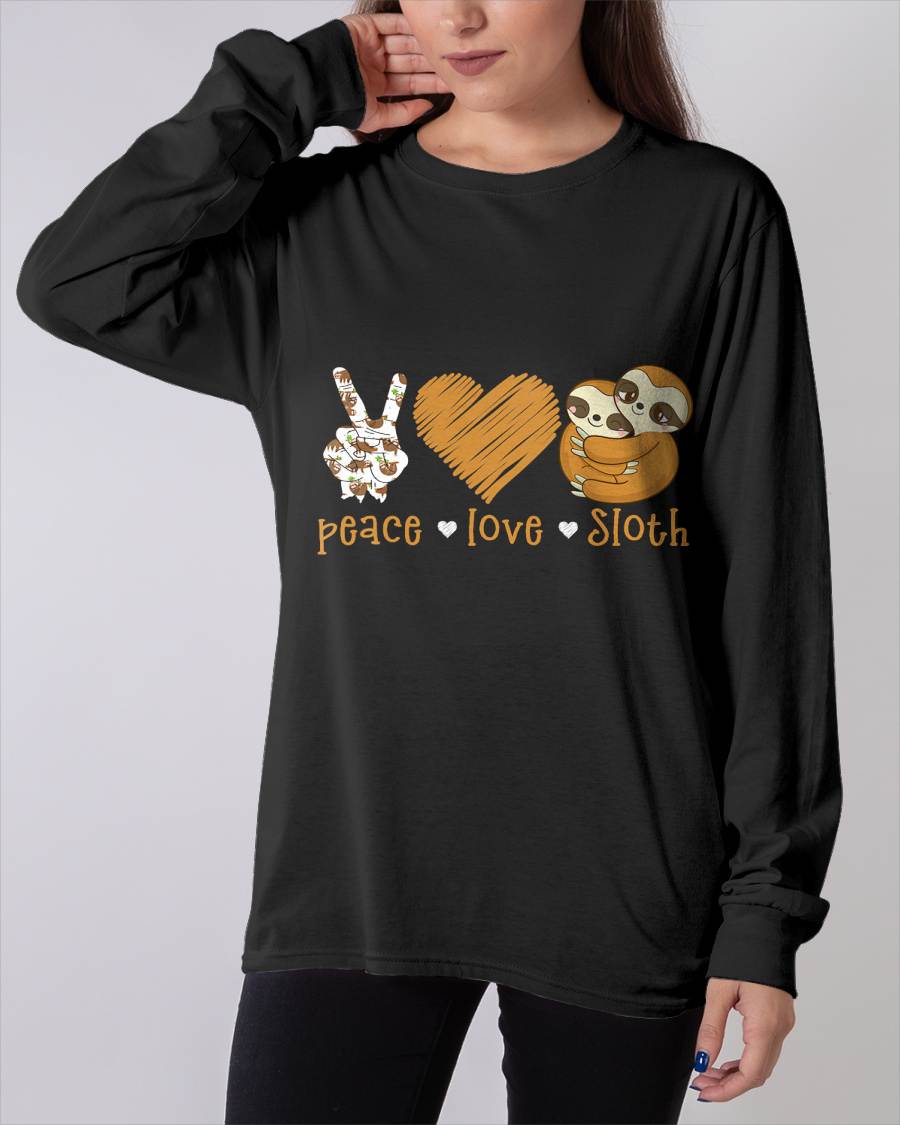 Peace Love Sloth Hand Sign Heart Sloth Lovers T-Shirt