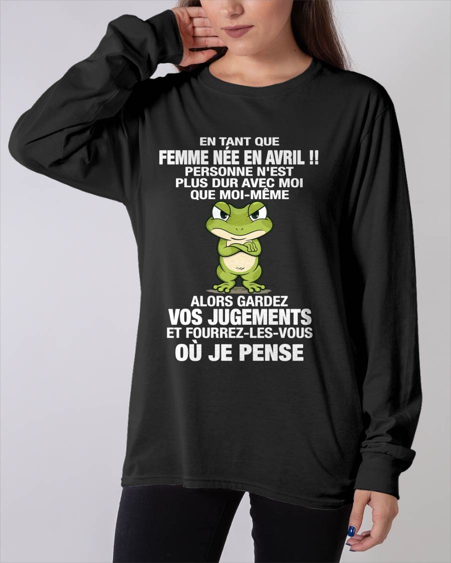 AVRIL SHIRT EN TANT QUE FEMME NÉE EN AVRIL - SNOW04 (SKU2605-202-04)