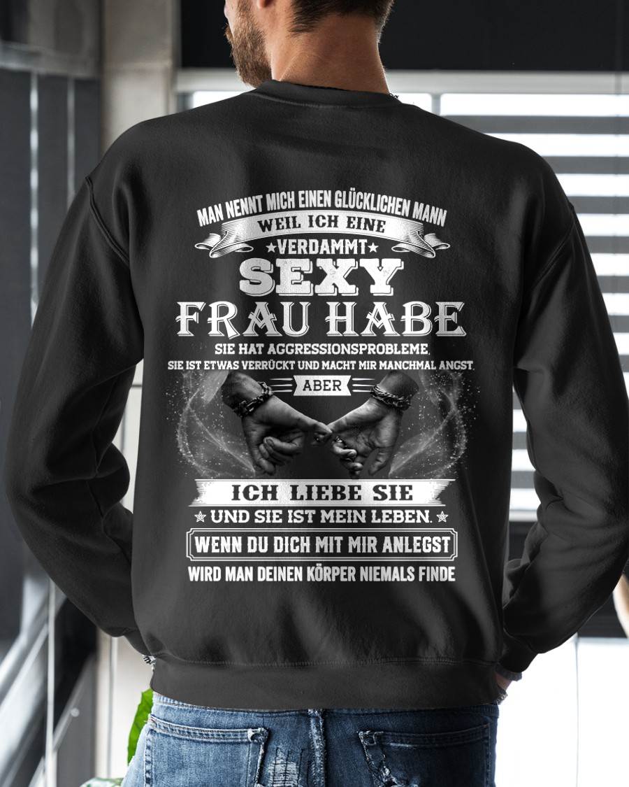 MAN NENNT MICH EINEN GLÜCKLICHEN MANN - GIFT T SHIRT FROM WIFE TO HUSBAND - SNOW00 (SKU2606-306-00)