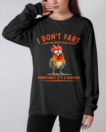 I Don't Fart I Just Whisper in My Pants Chicken Humor T-Shirt