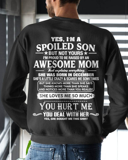 DECEMBER SHIRT, I'M PROUD TO BE RAISED BY AN AWESOME MOM - GIFT T SHIRT FROM MOM TO SON - SNOW12 (SKU2605-20-12)