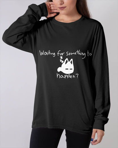 Cat Lover Waiting for Something to Happen Omori Cat Inspired T-Shirt