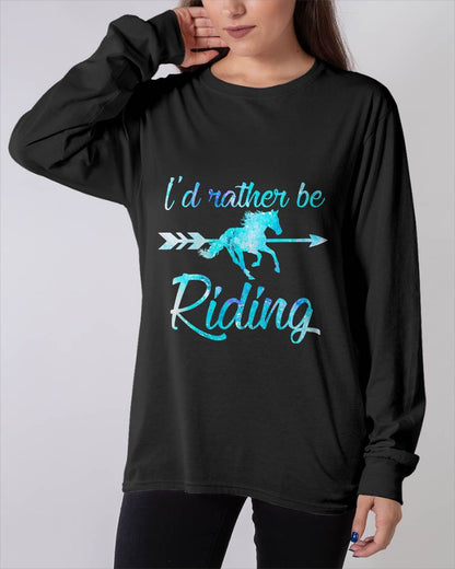 Horse Rider Shirt Girls I'd Rather BE Riding Horses Gift T-Shirt