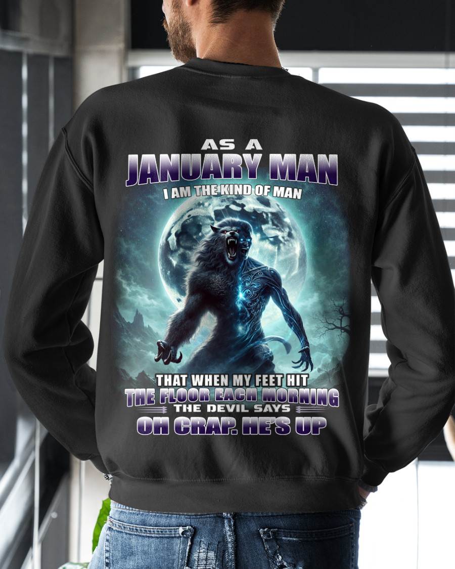 JANUARY SHIRT, OH CRAP HE'S UP - MAN SNOW01 (SKU2604-96-01)