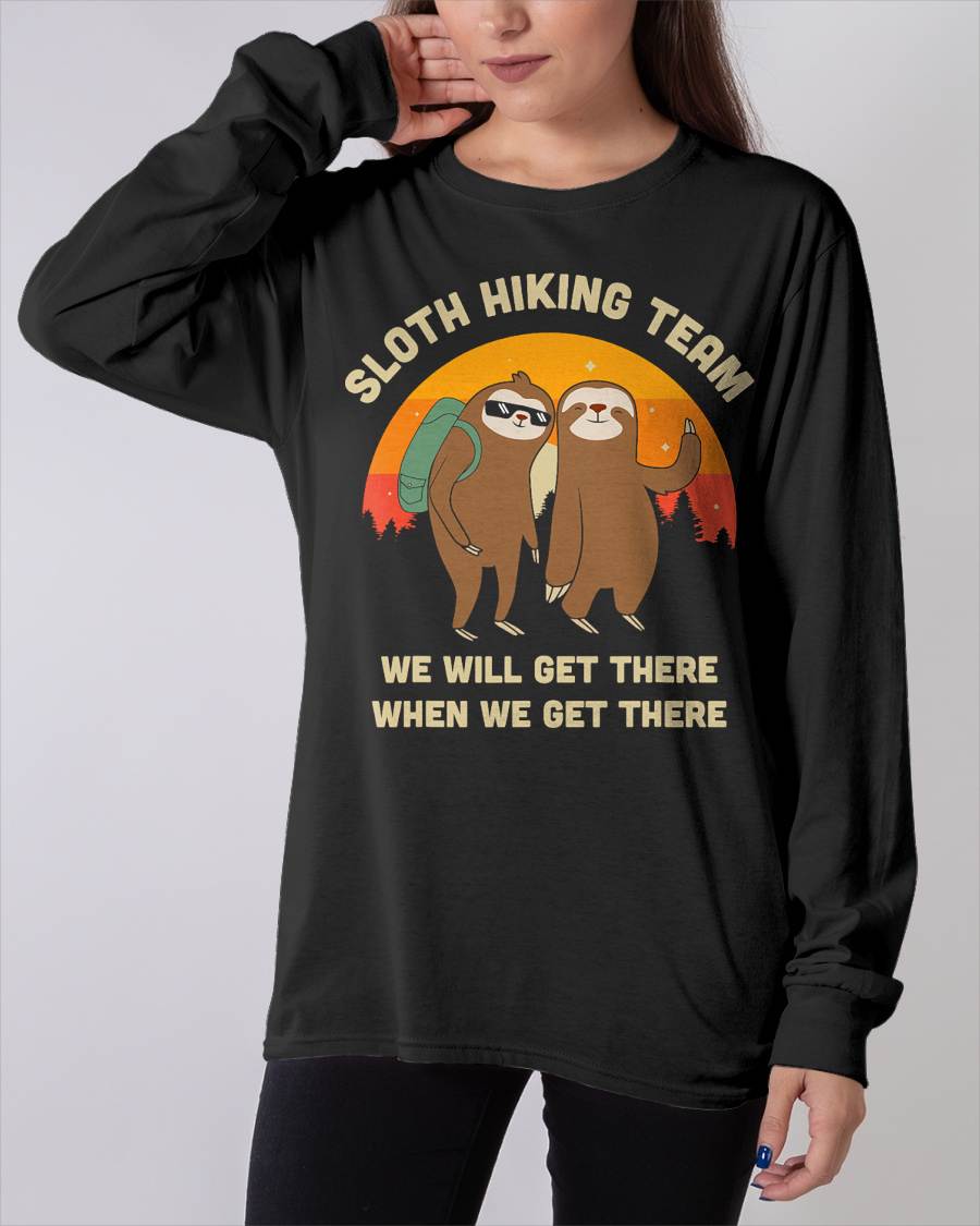 Sloth Hiking Team - Funny Vintage Gift T-Shirt