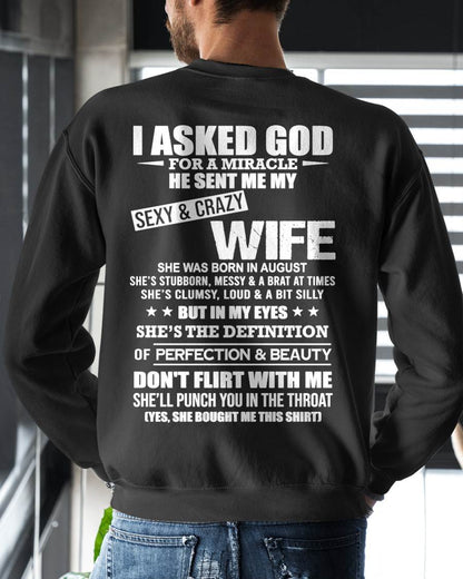 AUGUST, SHE’S THE DEFINITION OF PERFECTION & BEAUTY - GIFT SHIRT FROM WIFE - SNOW08 (SKU2606-339-08)