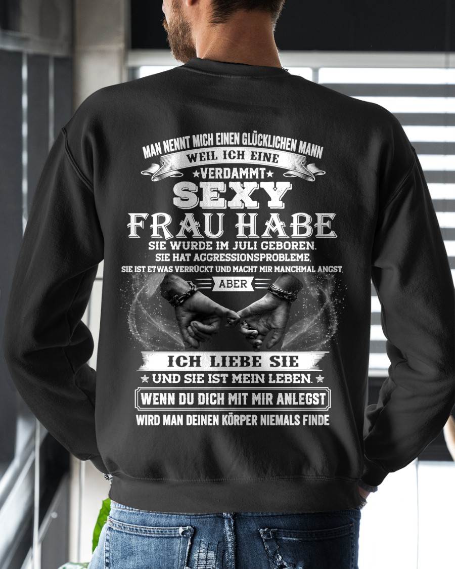 JULI, MAN NENNT MICH EINEN GLÜCKLICHEN MANN - GIFT T SHIRT FROM WIFE TO HUSBAND - SNOW07 (SKU2606-306-07)