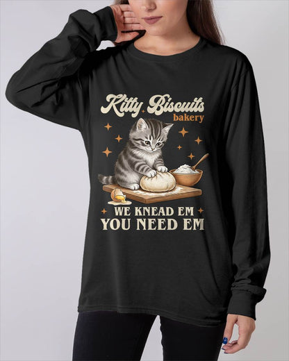 Baking Cat Kitty Biscuits Bakery We Knead Em You Need Em T-Shirt