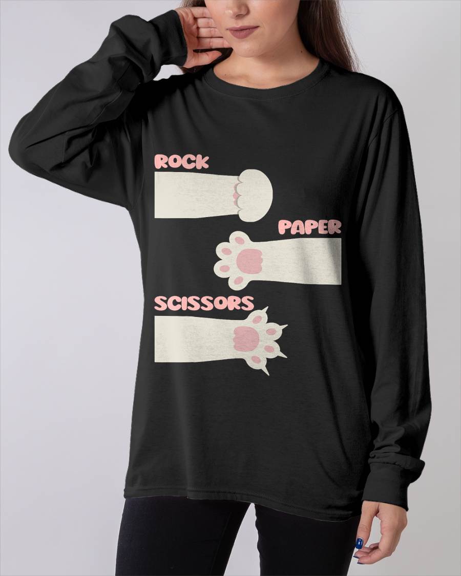 Rock Paper Scissors Hand Game Feline Animal Cute Cat T-Shirt