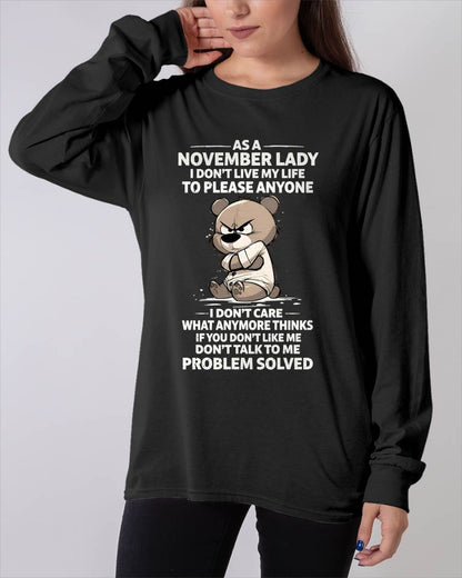NOVEMBER SHIRT, I DON’T LIVE MY LIFE TO PLEASE ANYONE - FMA SNOW11 (SKU2603-367-11)