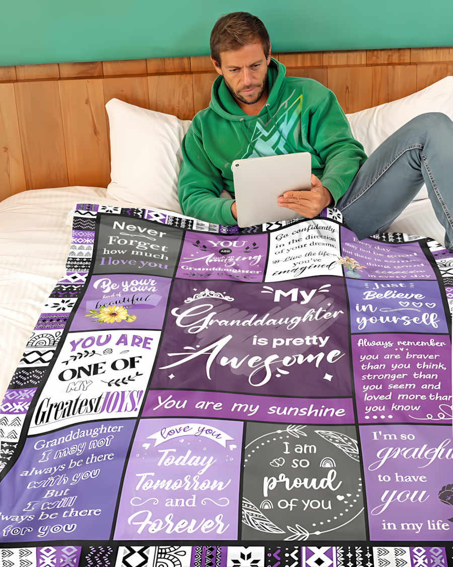 Special Gift For Your Granddaugher Blanket - From Grandma (SKUB11-BLK-03)