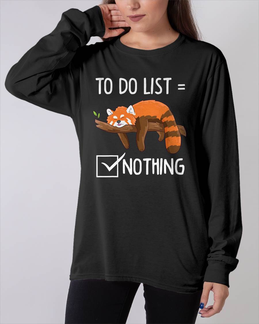 Red Panda Lazy Tired Chilling to Do List Nothing Pandas T-Shirt