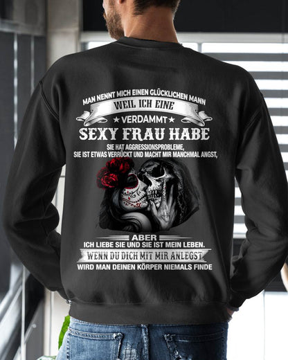MAN NENNT MICH EINEN GLÜCKLICHEN MANN - GIFT T SHIRT FROM WIFE TO HUSBAND - SNOW00 (SKU2606-294-00)