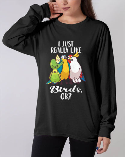 I Just Really Like Birds Parrot Cockatoo Budgerigar T-Shirt