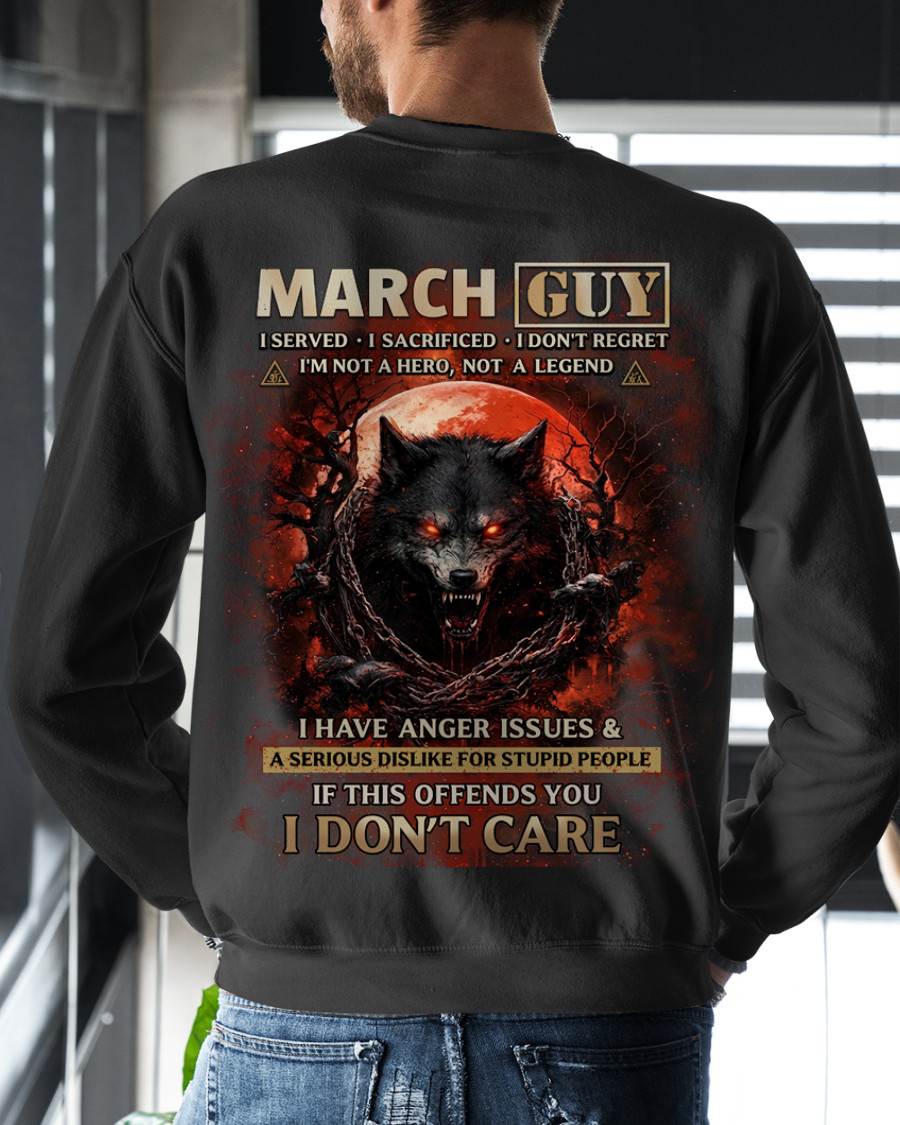 MARCH SHIRT, I SERVED I SACRIFICED I DON’T REGRET – SNOW MALE03(SKU2602-163-03)