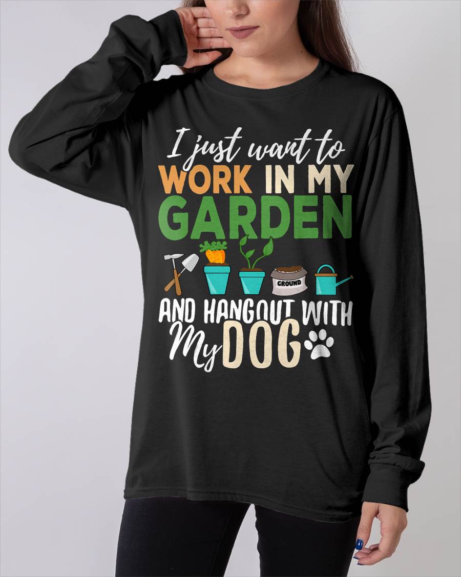 Gardening T-Shirt Dog Lover Gardener Garden Pet Gift Plants T-Shirt
