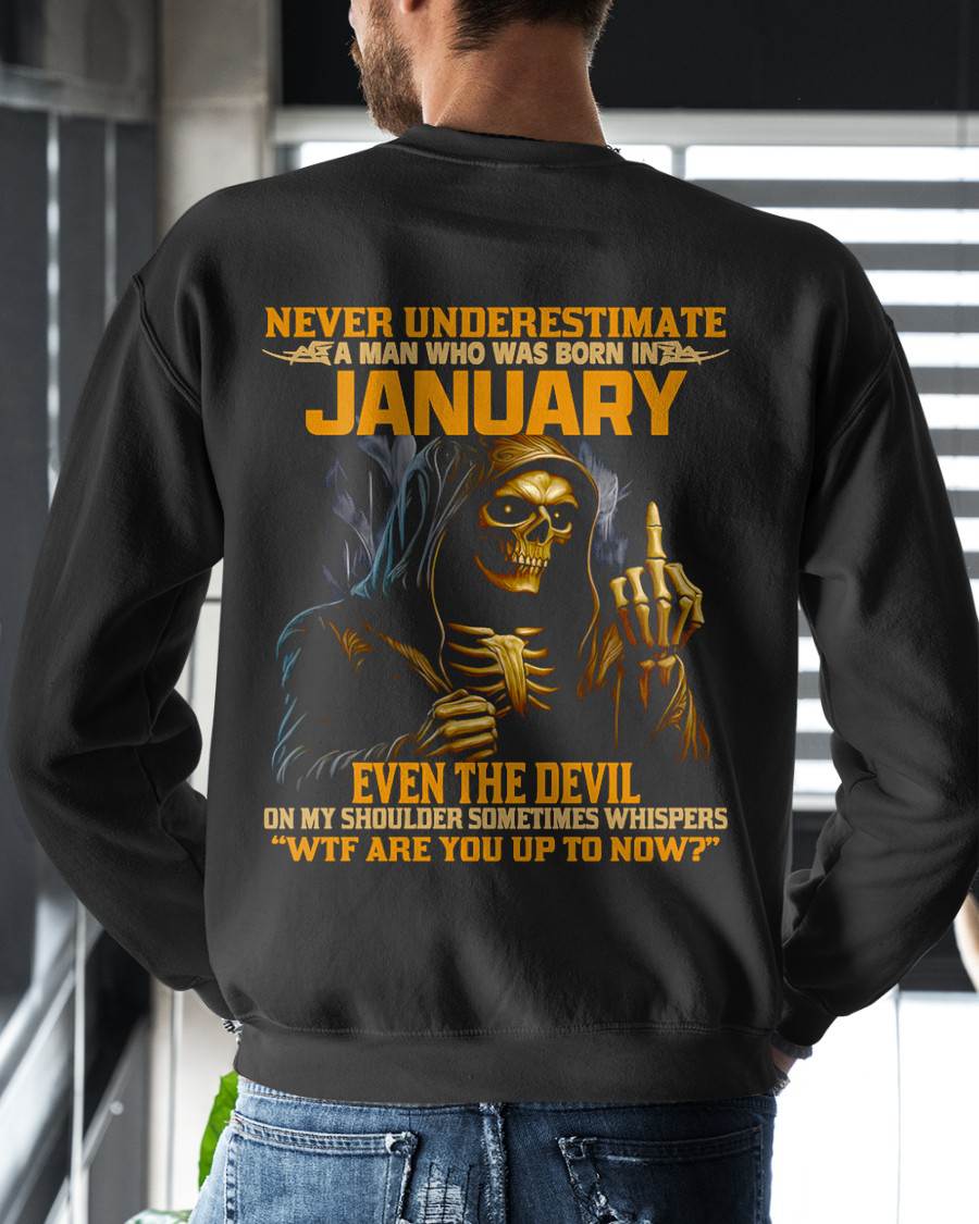 JANUARY, EVEN THE DEVIL ON MY SHOULDER SOMETIMES WHISPERS -MALE SNOW01 (SKU12-276-01)