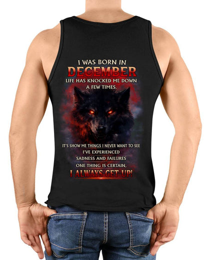 DECEMBER SHIRT, ONE THING IS CERTAIN, I ALWAYS GET UP - SNOW MALE12 (SKU2603-12-12)