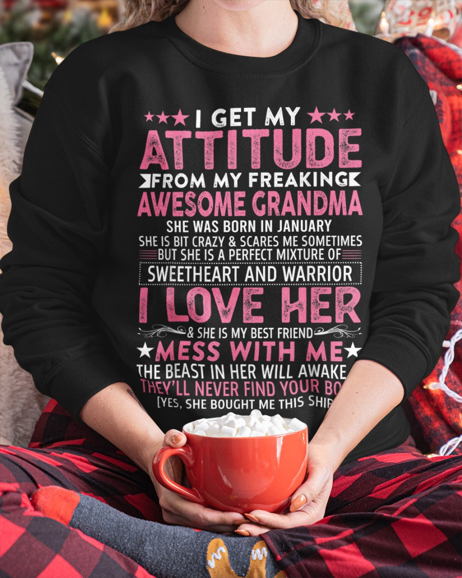 I GET MY ATTITUDE FROM MY GRANDMA JANUARY EDITION – FROM GRANDMA TO GRANDDAUGHTER snow01 (SKU07-163-01)
