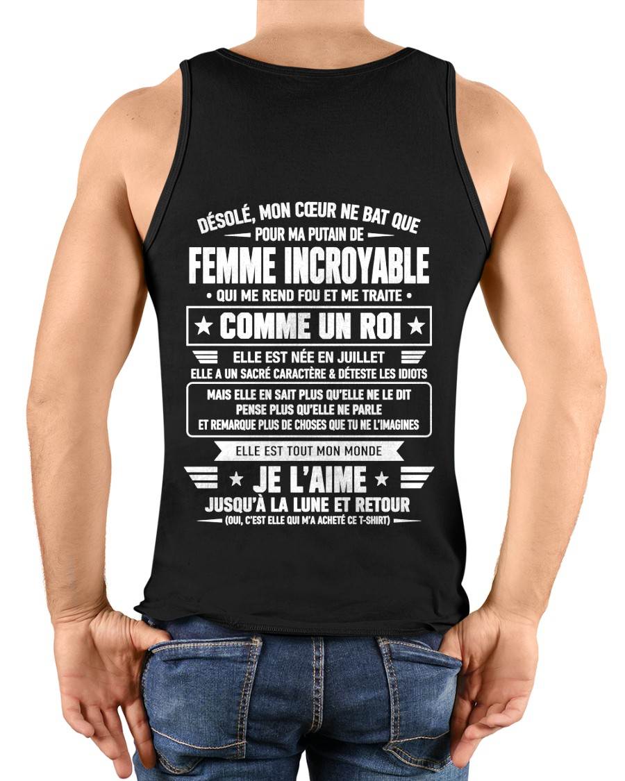 JUILLET T-SHIRT, JE L’AIME JUSQU’À LA LUNE ET RETOUR - T-SHIRT DE FEMME POUR SON MARI - SNOW07 (SKU2609-34-07)