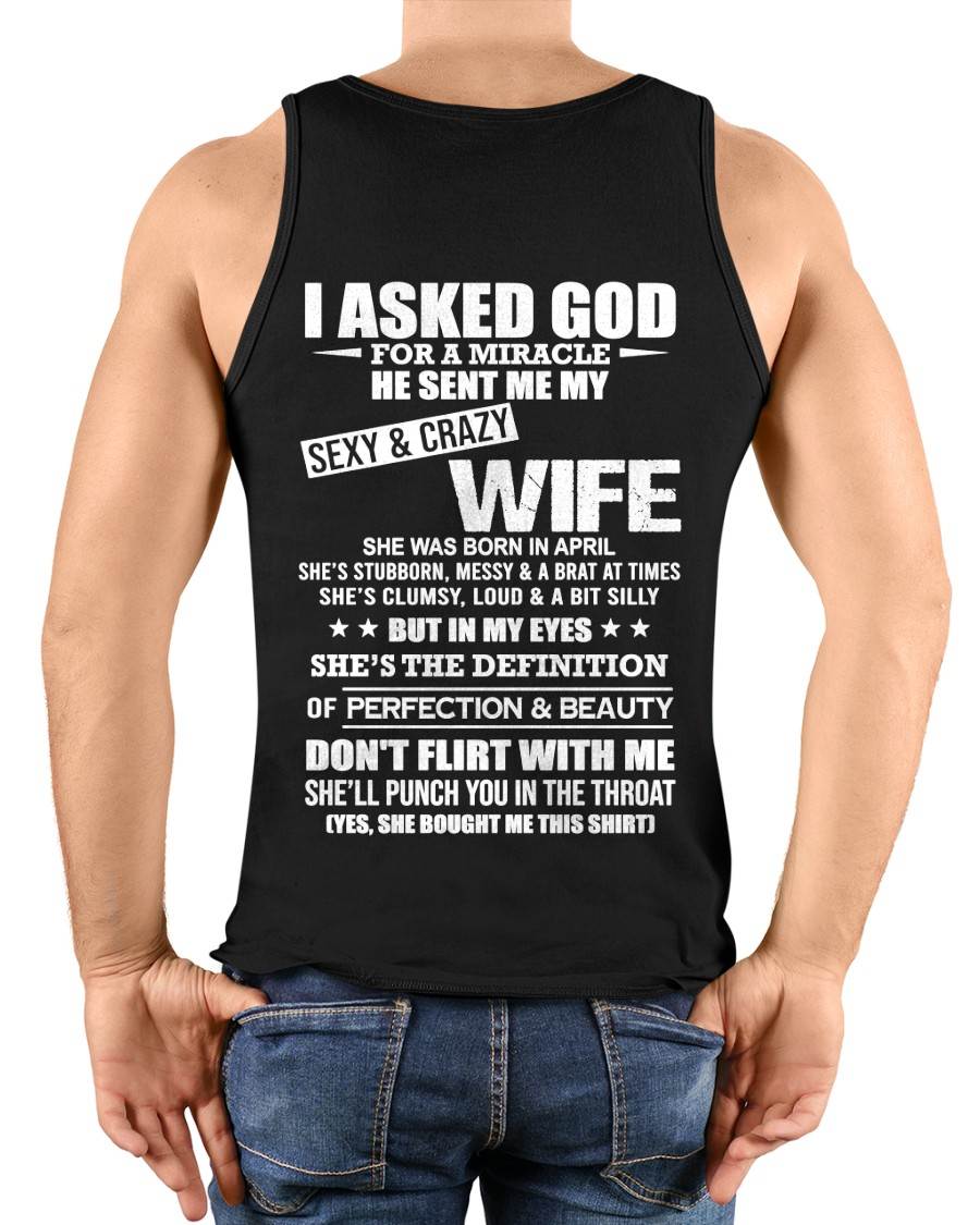 APRIL, SHE’S THE DEFINITION OF PERFECTION & BEAUTY - GIFT SHIRT FROM WIFE - SNOW04 (SKU2606-339-04)