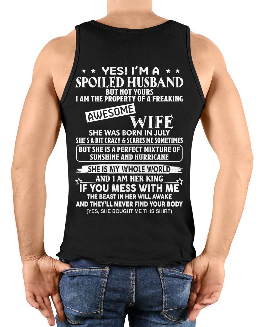 JULY, I AM THE PROPERTY OF A FREAKING AWESOME WIFE Gift T Shirt from Wife for Husband – SNOW MALE07 (SKU12-232-07)