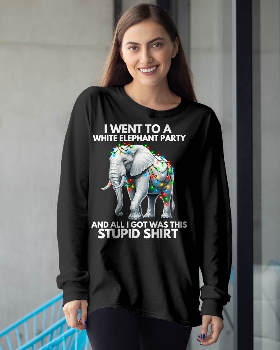 Funny White Elephant Gift Wrapped Elephant Dumb Gift T-Shirt