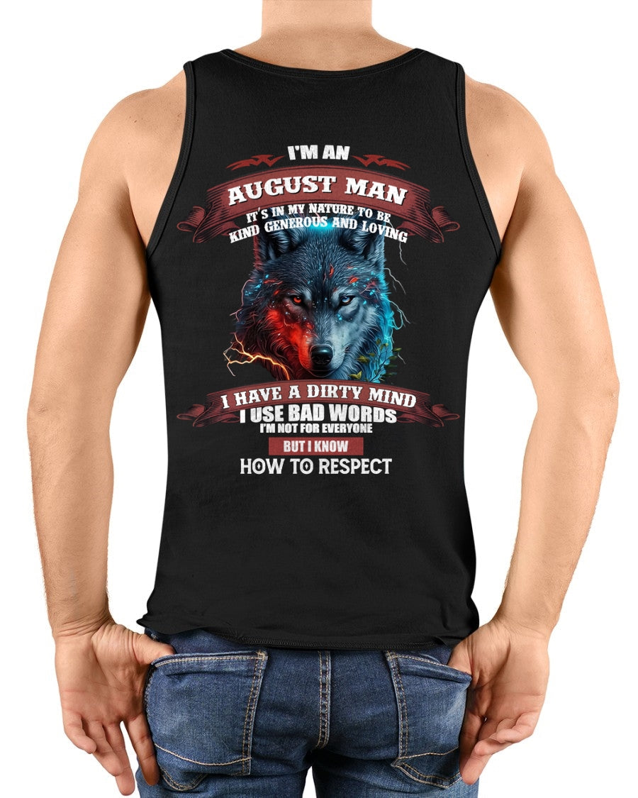 AUGUST - KNOW HOW TO RESPECT - BIRTHDAY T-SHIRT FOR MEN - snow08 / male (SKU12-162-08)