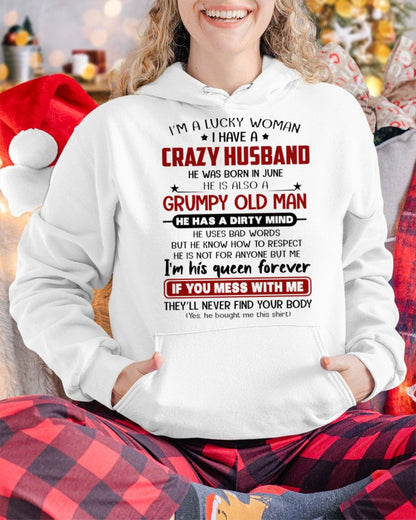 JUNE - TO MY WIFE - I'M A LUCKY WOMAN - GIFT FROM HUSBAND - SNOW06 (SKU12-282-06)