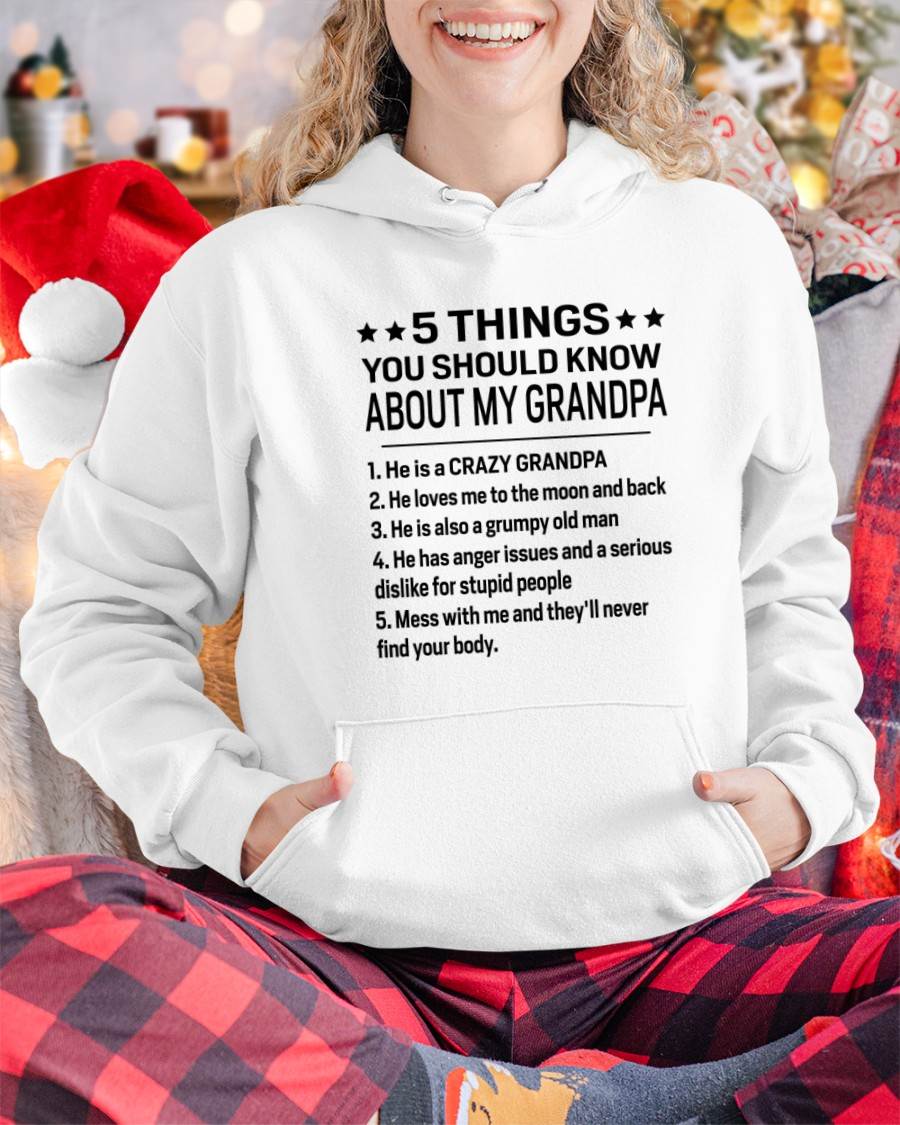 FIVE THINGS YOU SHOULD KNOW ABOUT MY GRANDPA - GIFT FROM GRANDPA - snow00 (SKU2603-134-00)