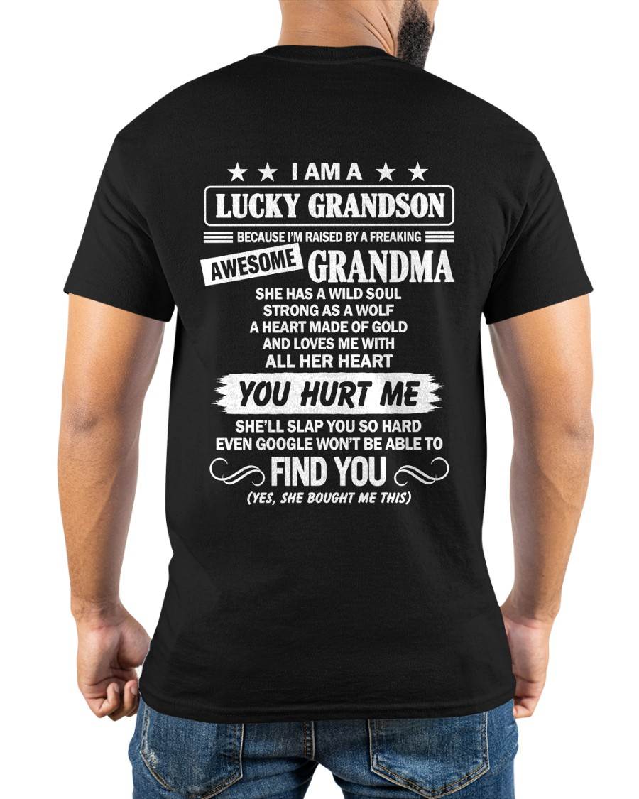 00, I AM A LUCKY GRANDSON - SHIRT FROM GRANDMA TO GRANDSON - SNOW00 (SKU2609-335-00)