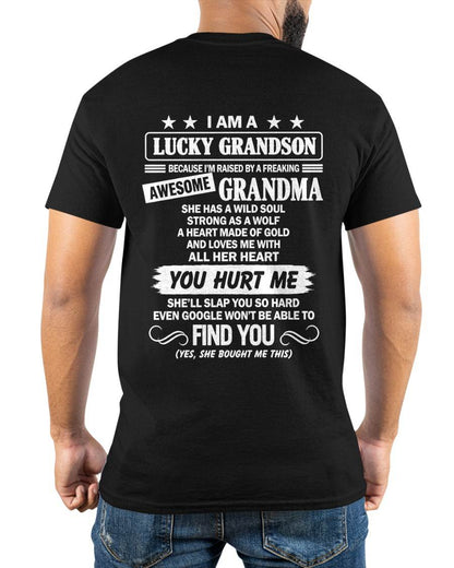 00, I AM A LUCKY GRANDSON - SHIRT FROM GRANDMA TO GRANDSON - SNOW00 (SKU2609-335-00)