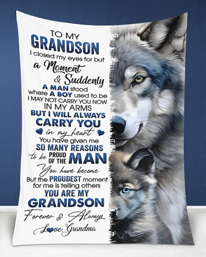 Special Gift for Your Grandson - From Grandma Blanket (SKUB11-73)