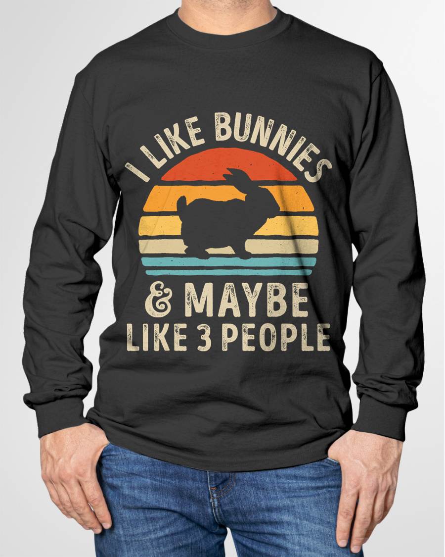 Like Bunnies And Maybe Like 3 People Bunny Rabbit Retro T-Shirt