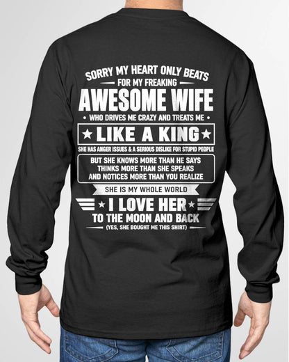 MY WIFE TREATS ME LIKE A KING-SHIRT FROM WIFE TO HUSBAND-SNOW00 (SKU2608-626-00)