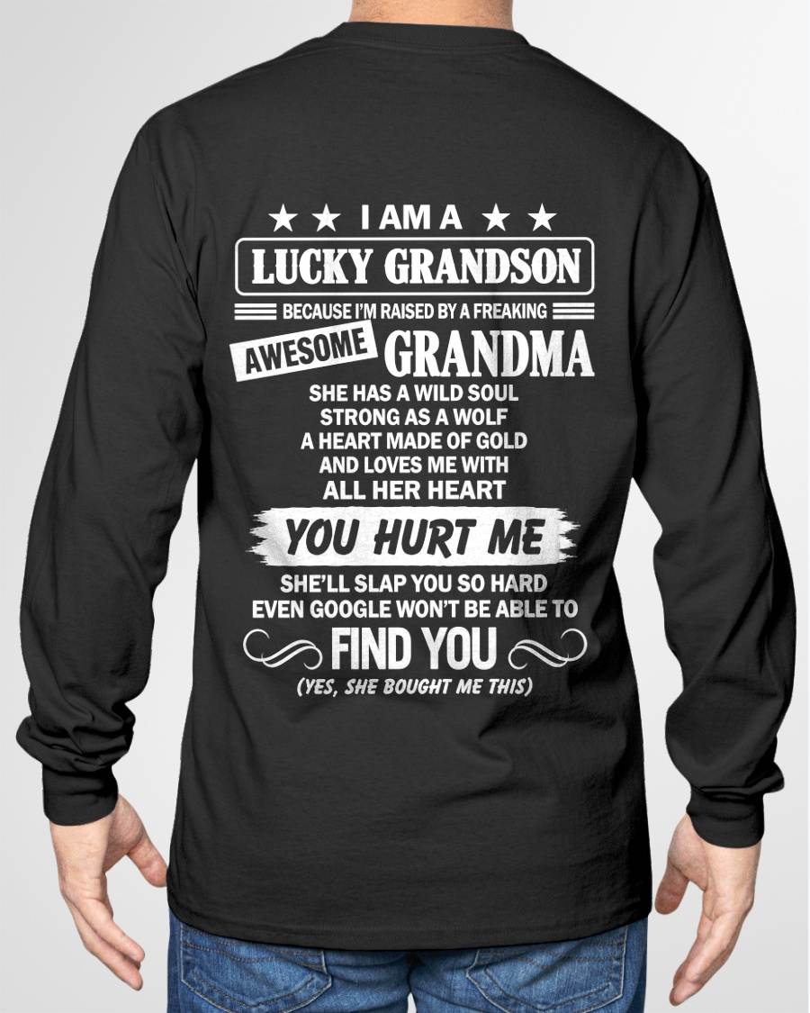 00, I AM A LUCKY GRANDSON - SHIRT FROM GRANDMA TO GRANDSON - SNOW00 (SKU2609-335-00)