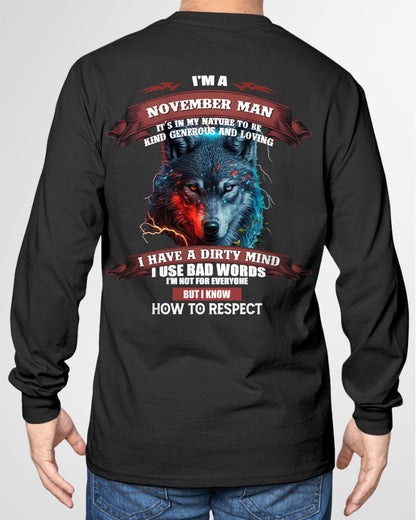 NOVEMBER - KNOW HOW TO RESPECT - BIRTHDAY T-SHIRT FOR MEN - snow11 / male (SKU12-162-11)