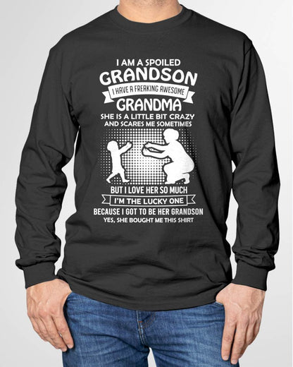 MONTH 00, I HAVE A FREAKING AWESOME GRANDMA - GIFT T SHIRT FROM GRANDMA TO GRANDSON - SNOW00 (SKU2604-217-00)