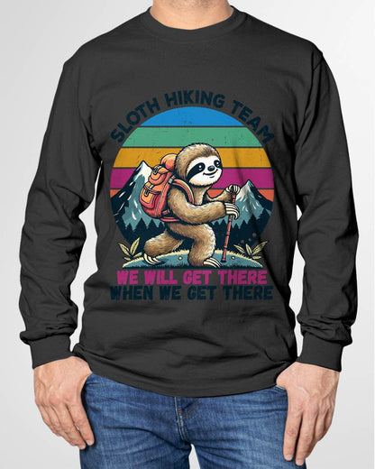 Sloth Hiking Team Hiking Gifts Men Women Kids Funny Sloth T-Shirt